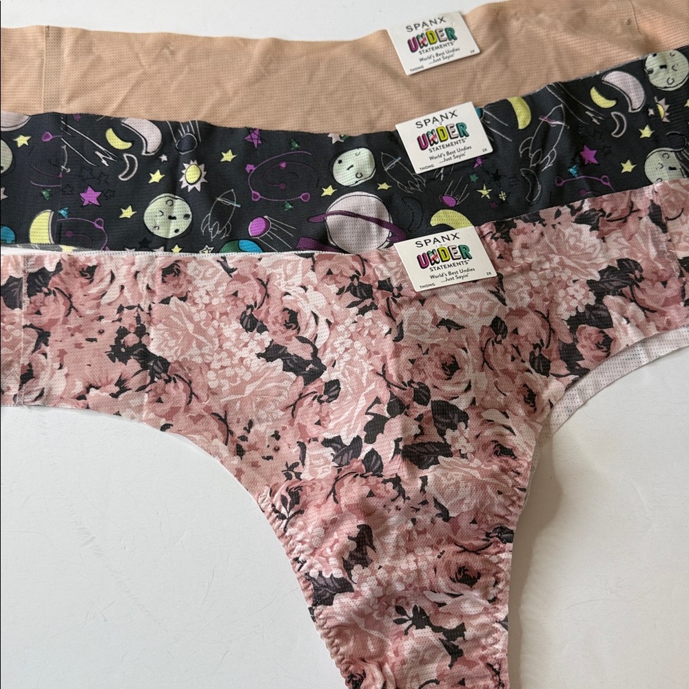 SPANX Understatements Thongs Panties 3 Pairs. Size 2X